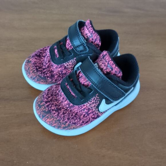 Nike Flex Contact Black / Pink toddler Girls little kids size 6 - Picture 2 of 9